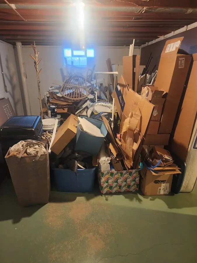 Roll-off dumpster container at job site for Concrete Dumpster Rental in Kasson